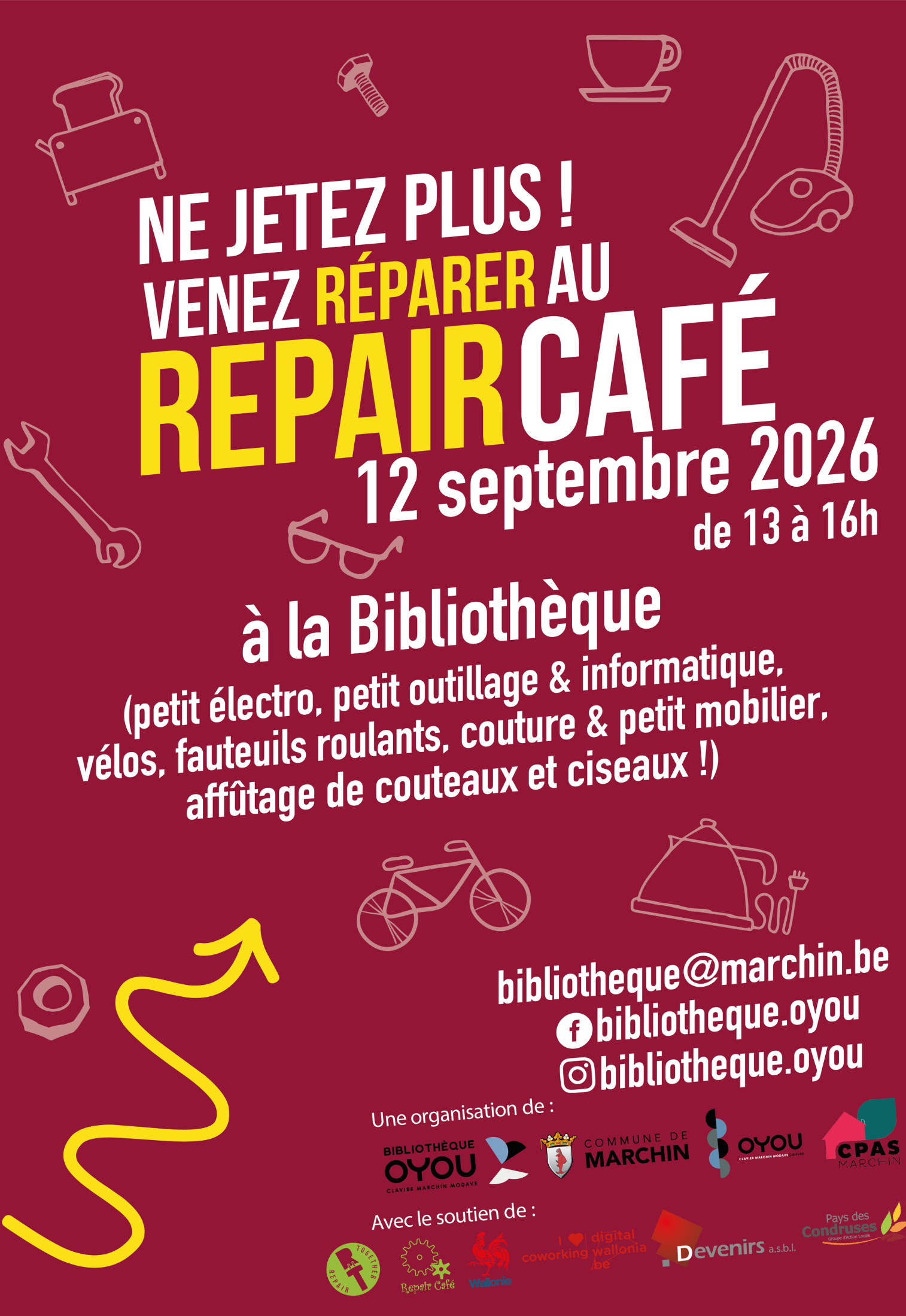 affiche du repair café de Marchin